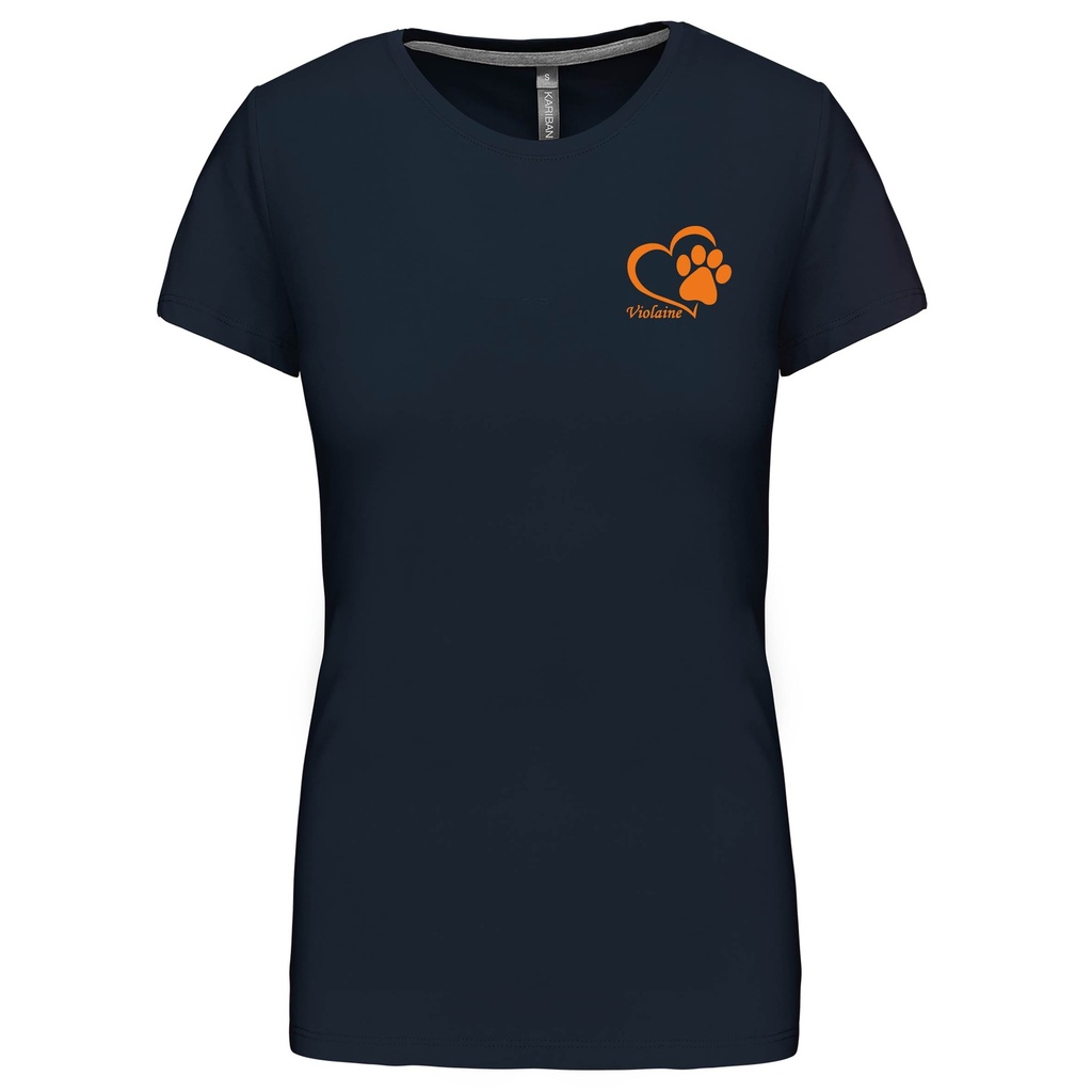 T-shirt femme col rond Happy Dog Wavre "Je Peux Pas J'ai Balade"