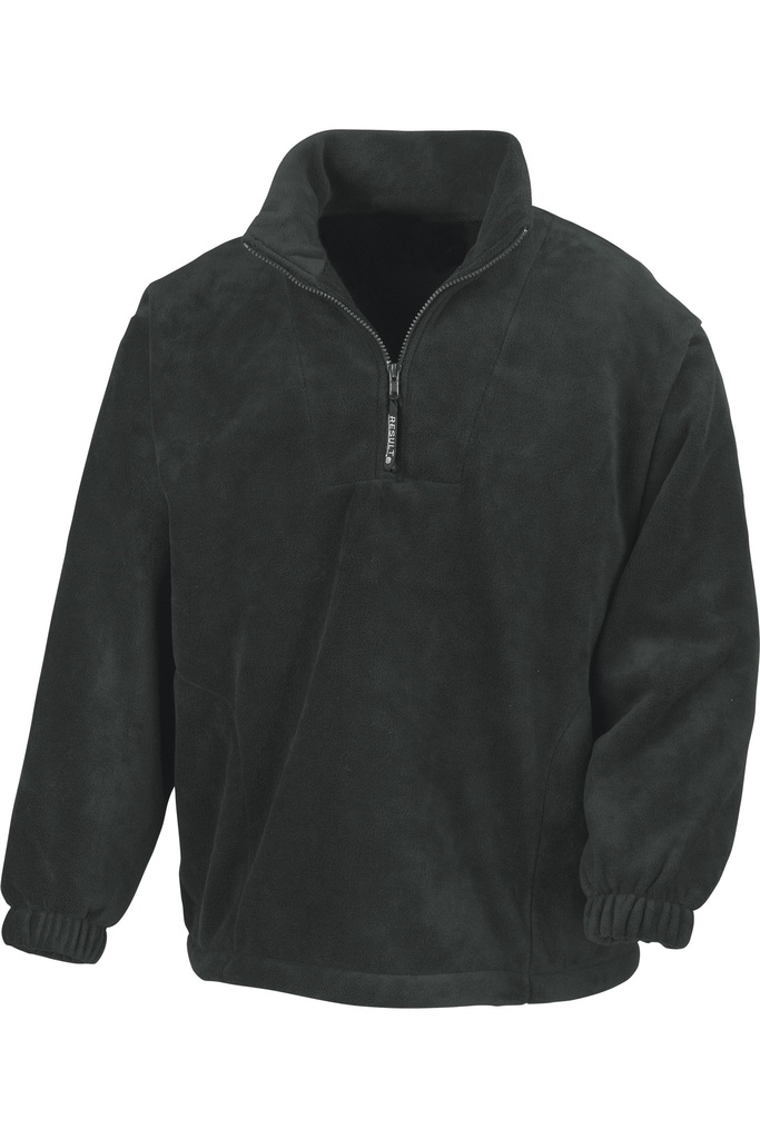 R33XS - Polartherm™ Zip Neck Fleece Jacket (Noir, XS, Broderie Totem et Kali sur le coeur)
