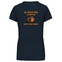 T-shirt femme col V "Je Peux Pas J'ai Balade Happy Dog Wavre"