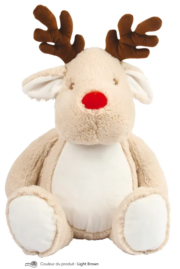[MM560] Peluche zippée Renne (Sans broderie)