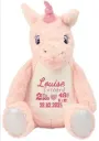 Peluche zippée Licorne rose