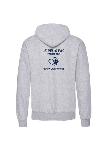 Sweat-shirt à capuche unisexe    "Je Peux Pas J'ai Balade Happy Dog Wavre"